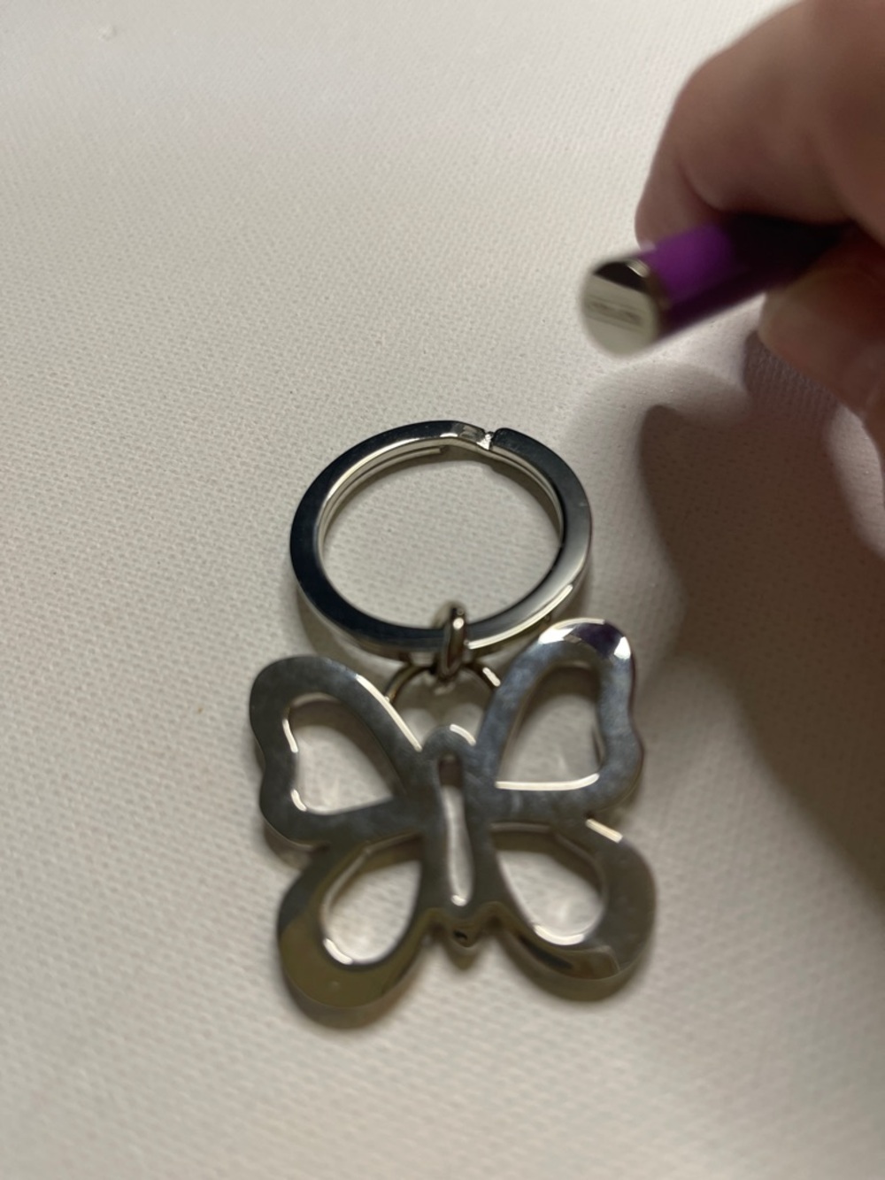 Coach Purple Enamel Butterfly Keychain and Coach Pen - Picture 4 of 6